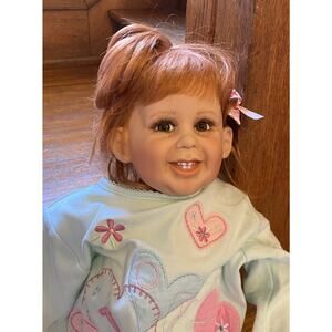 VTG 1992 Fayza Spanos Doll Red Head RARE Signed Brown Eyes Precious Heirloom